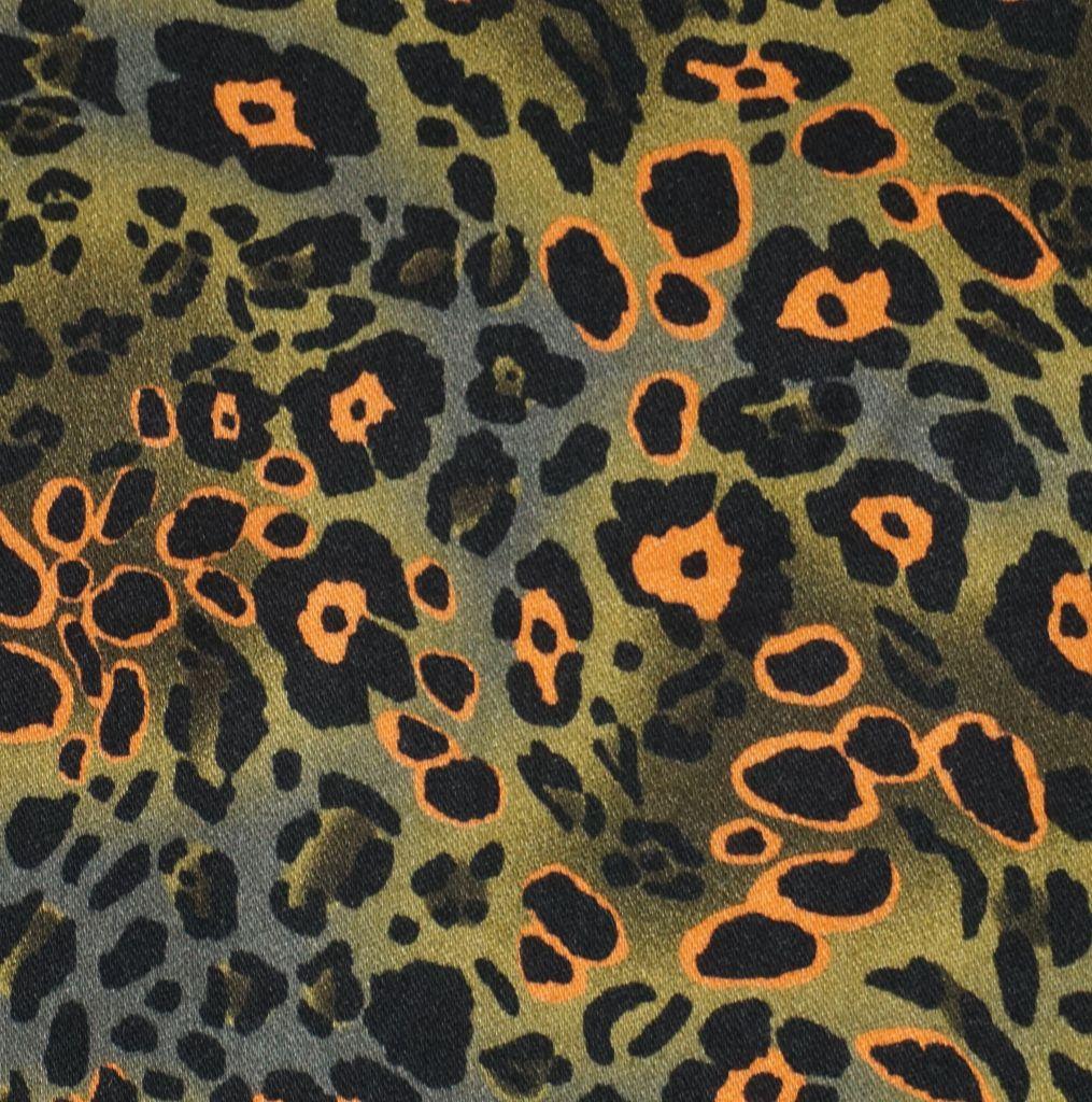 Viskose Druck Leoprint grün orange